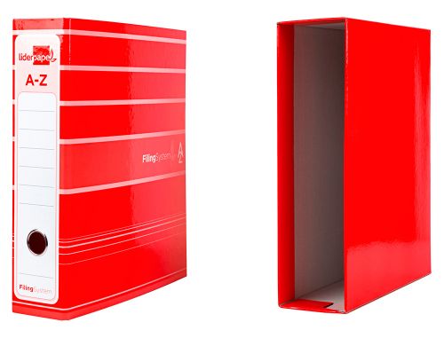 Pasta de arquivo de alavanca liderpapel filing system cartao forrado din a4 com caixa vermelha , Liderpapel , 32072 , 8423473320727
